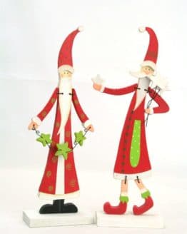 Tilda Nikolaus-Figuren aus Holz, 21 cm, 2 Stück - weihnachten-holzfiguren, holzfiguren